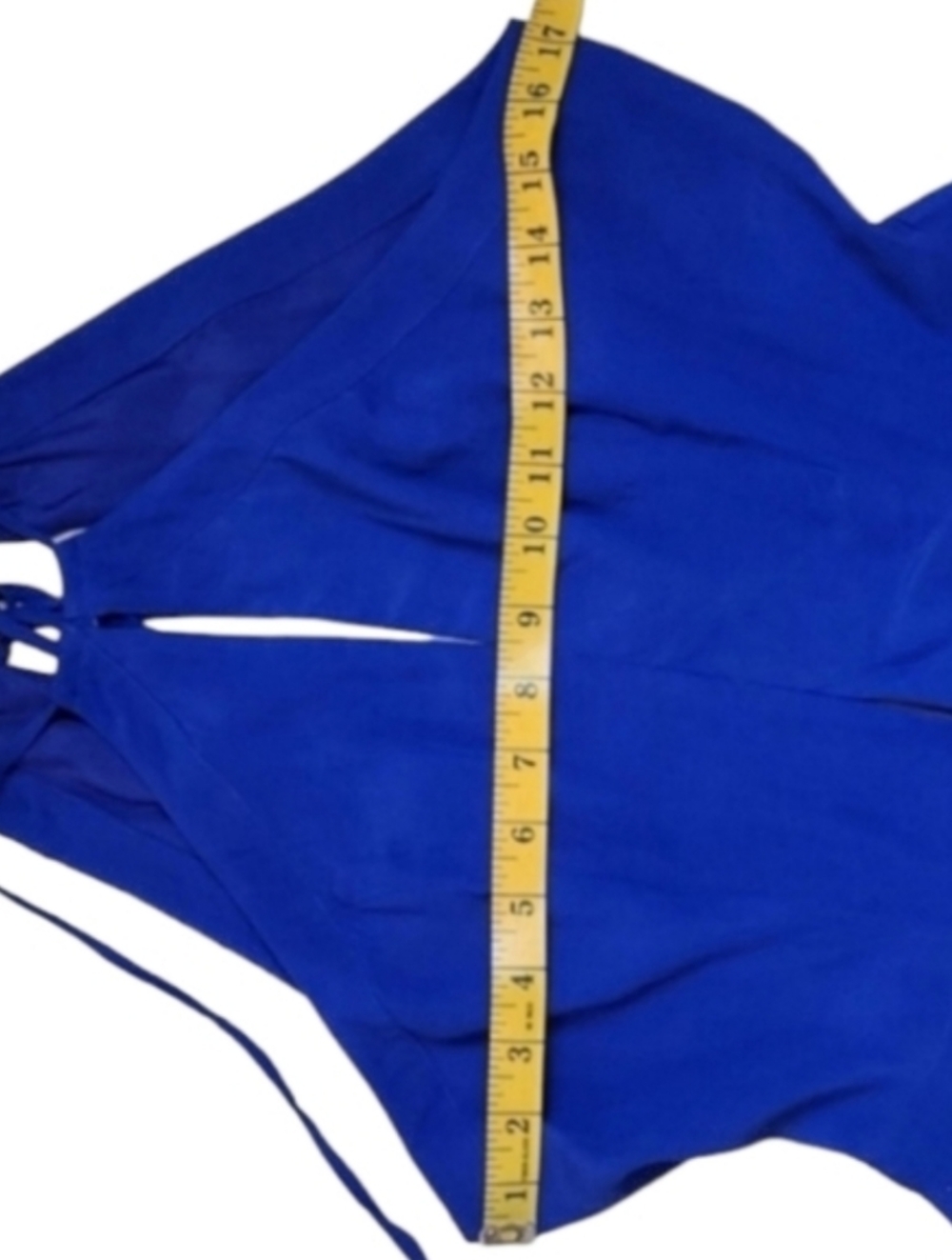 Lovers + Friends Journey & Flare dress cobalt Blue Halter mini Cut-out Women's M - Picture 12 of 15